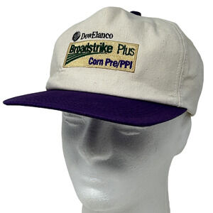 Vintage 90s DowElanco Broadstrike Hat Cap Farming K-Products Snapback White